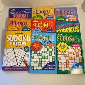 Lot Of 9 Sudoku Puzzle Books